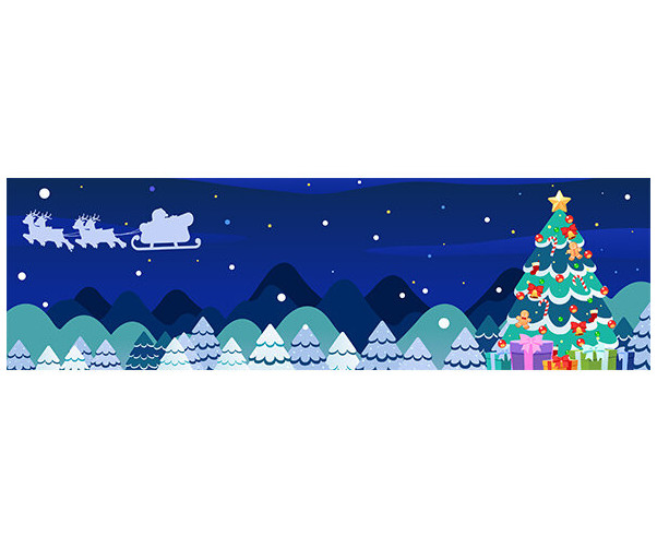 Merry Christmas 트리 가로 배너(문구없음)
