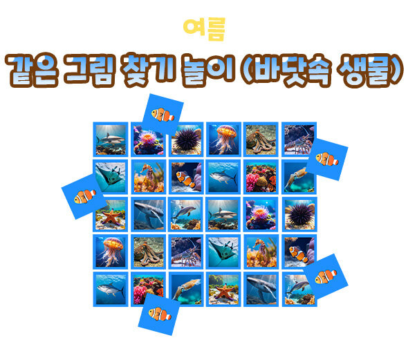같은 그림 찾기 놀이 (바닷속 생물)