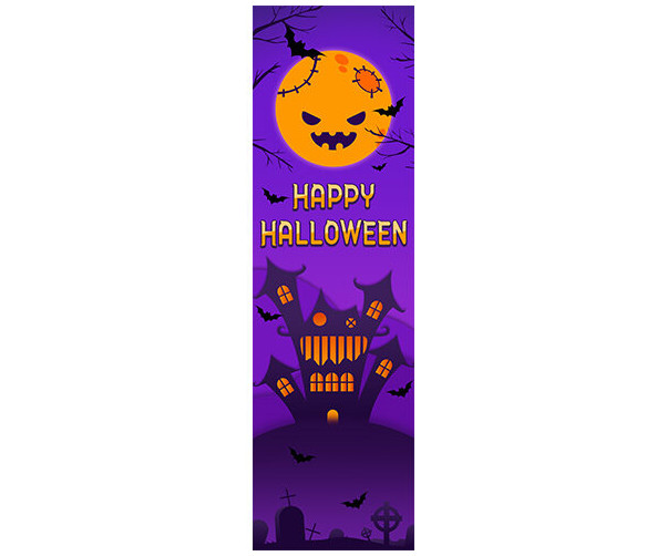 [개별도안] HAPPY HALLOWEEN 세로 배너(보라)