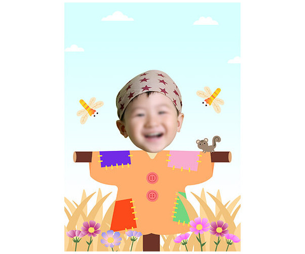 가을 허수아비 합성 표지