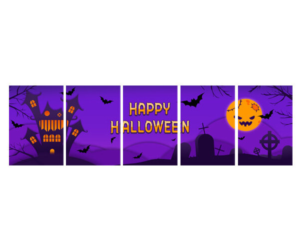 HAPPY HALLOWEEN 가로 배너(보라) 만들기