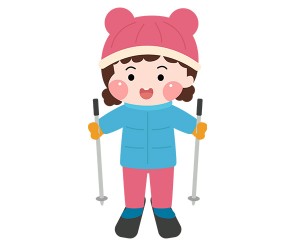 스키 타는 여아