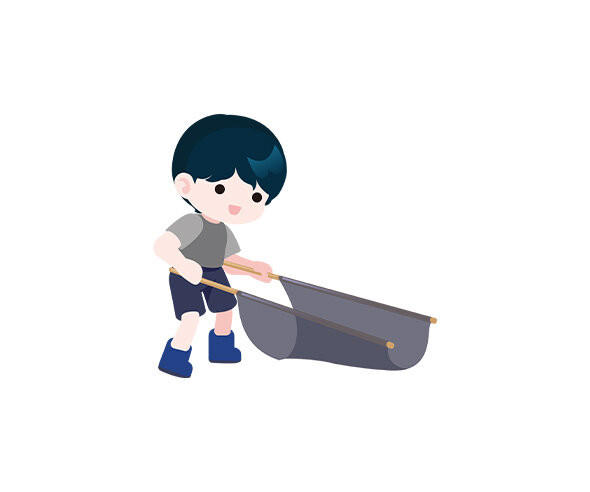 뜰채든 아이