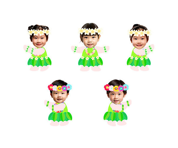 훌라춤 추는 아이 합성이미지