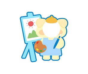 그림 그리는 강아지 합성이미지