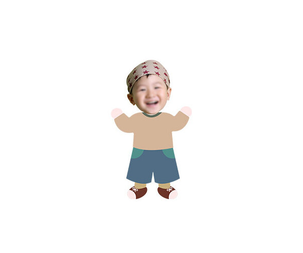 가을 옷 입은 아이 합성이미지