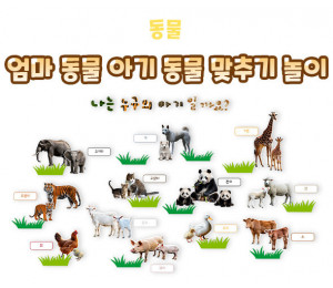 엄마 동물 아기 동물 맞추기 놀이