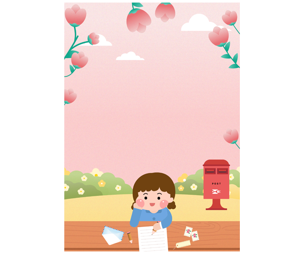편지 쓰는 아이 배경