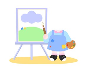 그림 그리는 아이 합성이미지