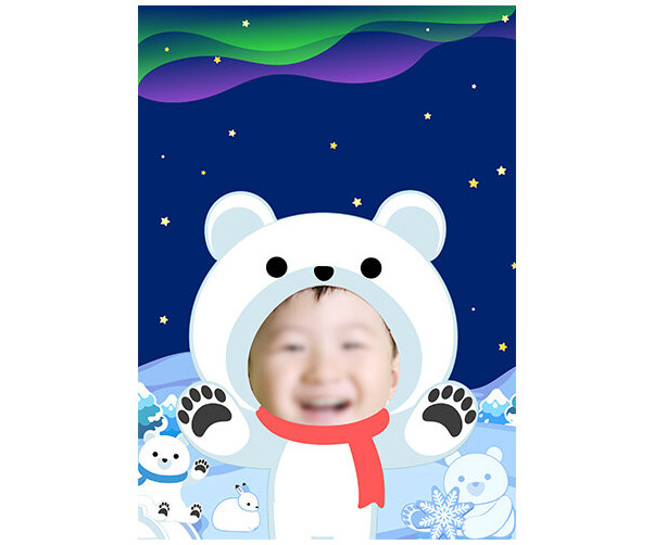 북극곰 겨울 합성 표지