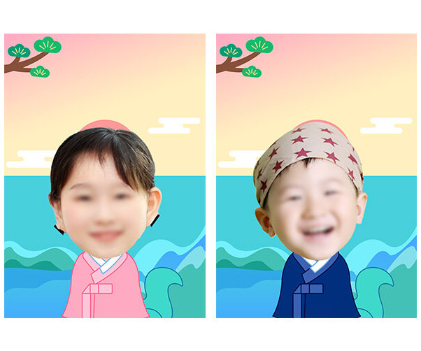한복 입은 푸른 뱀 합성 표지