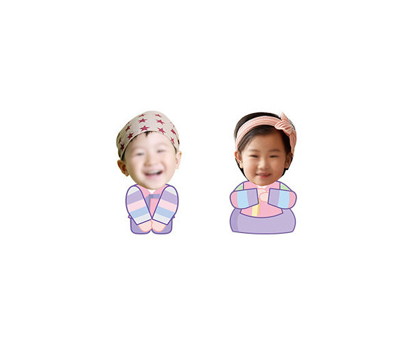세배하는 아이 합성이미지