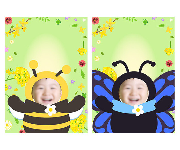 꿀벌, 나비 봄 합성 표지