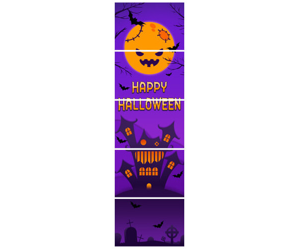 HAPPY HALLOWEEN 세로 배너(보라) 만들기