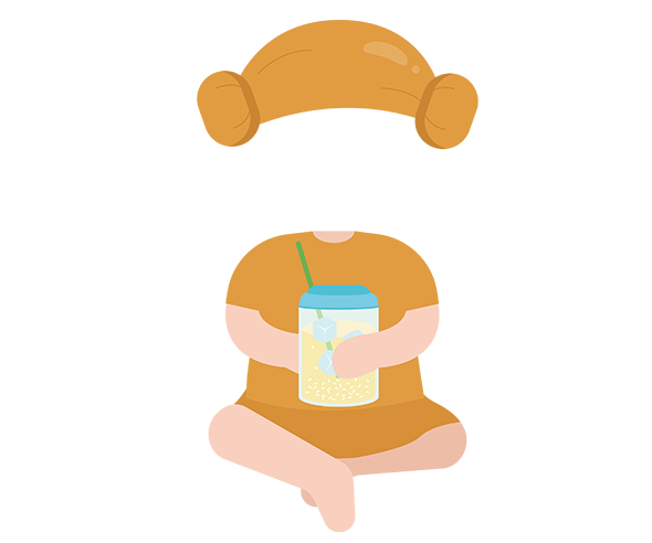 찜질하는 아이 합성이미지