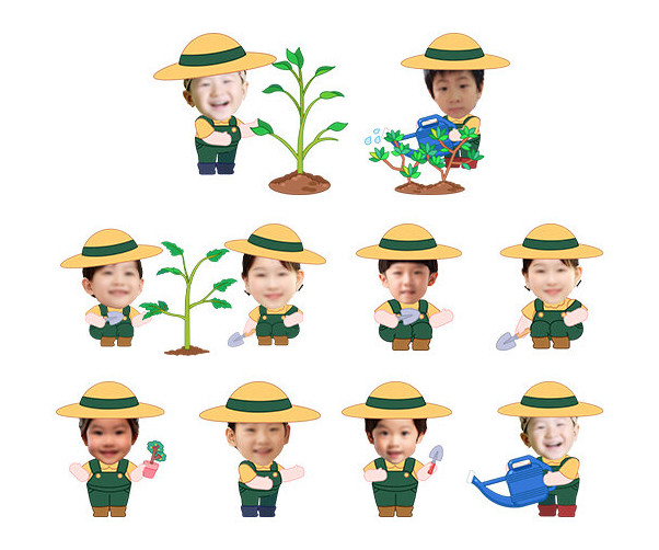나무 심는 아이 합성이미지