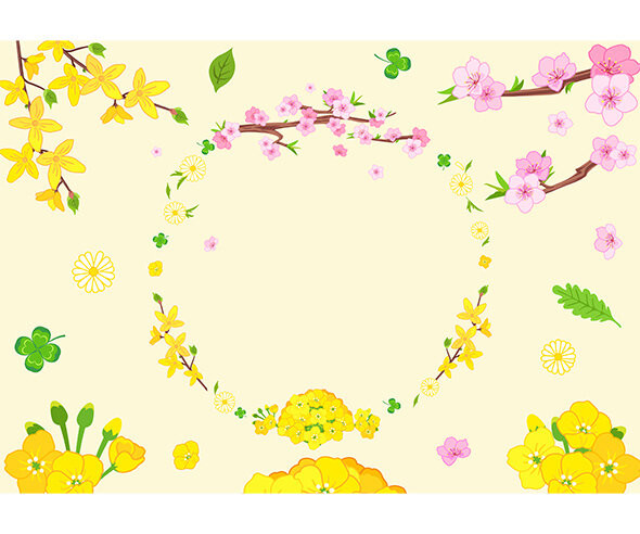 Hello Spring 꽃 배경 (문구없음)