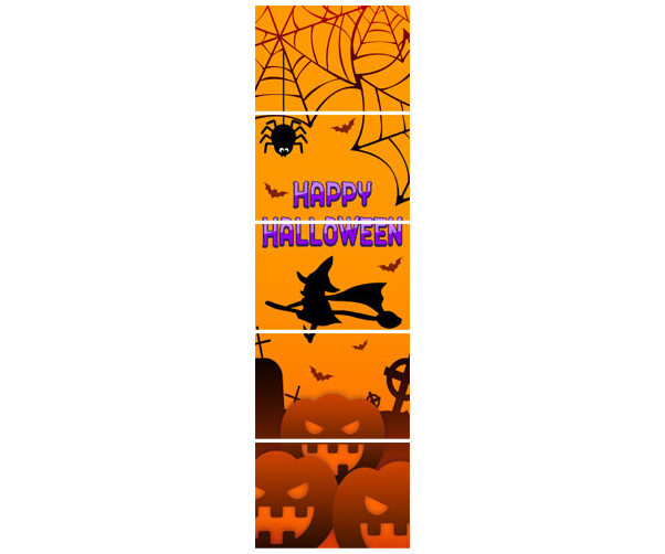 HAPPY HALLOWEEN 세로 배너(주황) 만들기