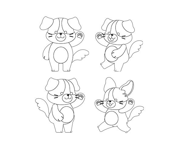 강아지 색칠 모음