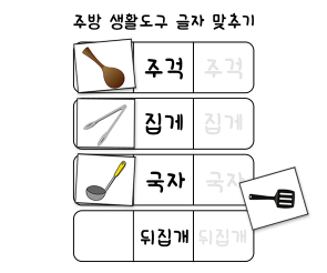 주방 글자 맞추기 놀이