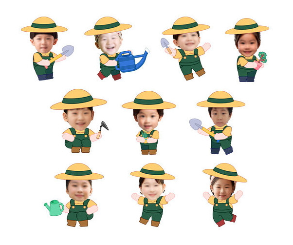 나무 심는 아이 합성이미지