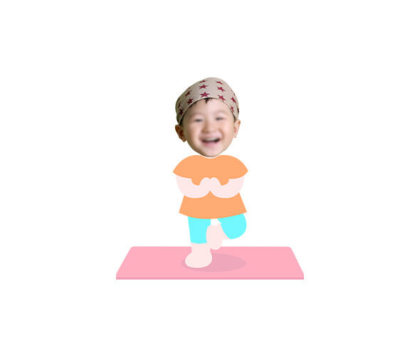 요가하는 아이 합성이미지