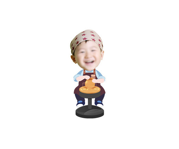 도자기 만드는 아이 합성이미지