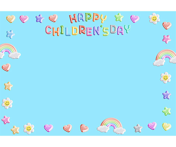 HAPPY CHILDRENS DAY 테두리 (하늘)