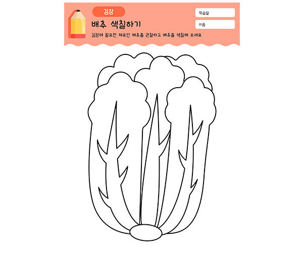배추 색칠하기