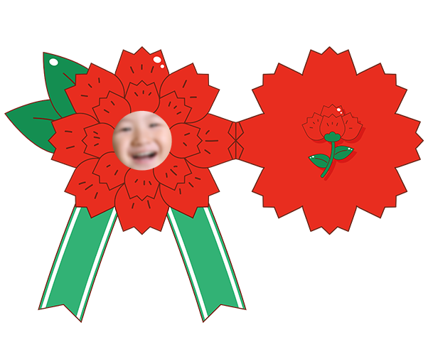 브로치형 카네이션 합성 카드