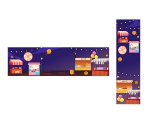 달밤 야시장 가로 세로 배너(문구없음)