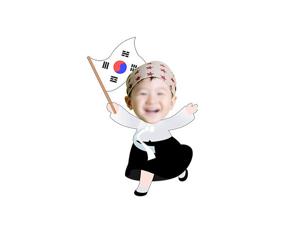 만세 하는 아이 합성이미지(여아)