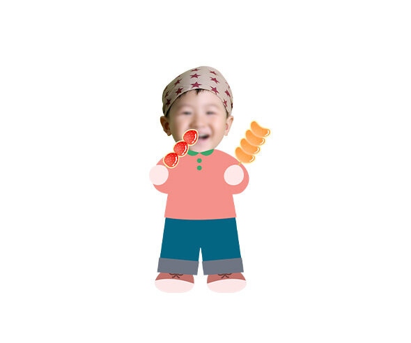 탕후루 먹는 아이 합성이미지
