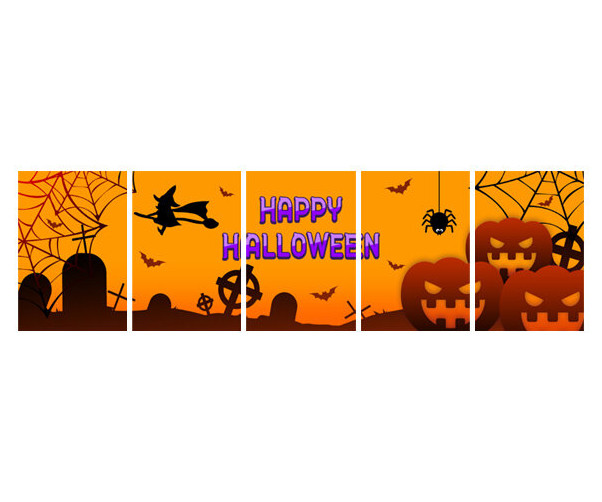 HAPPY HALLOWEEN 가로 배너(주황) 만들기