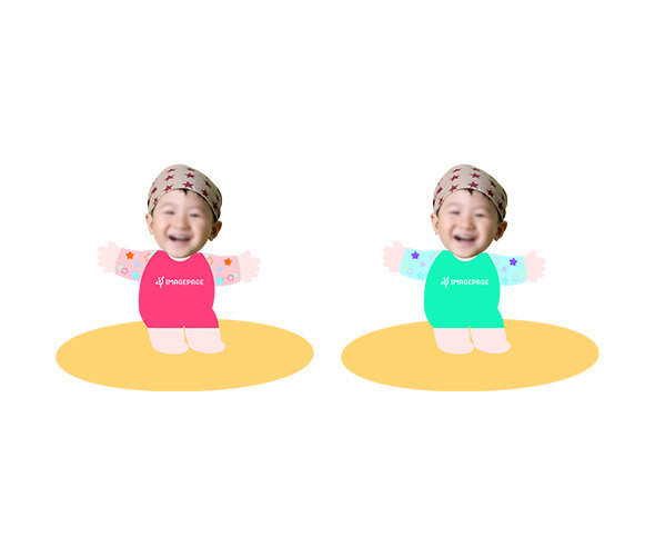 서핑하는 아이 합성이미지