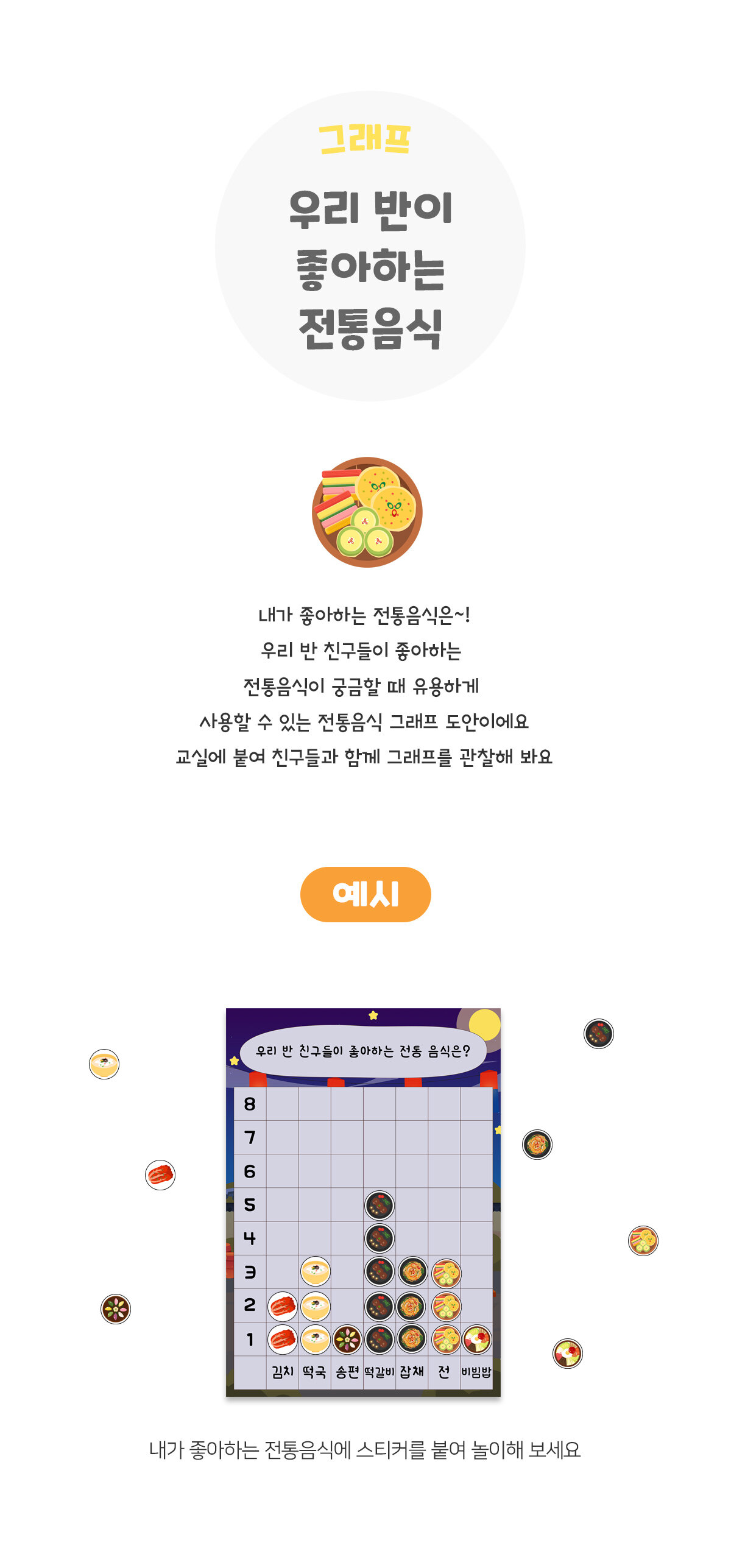 우리반이좋아하는전통음식그래프