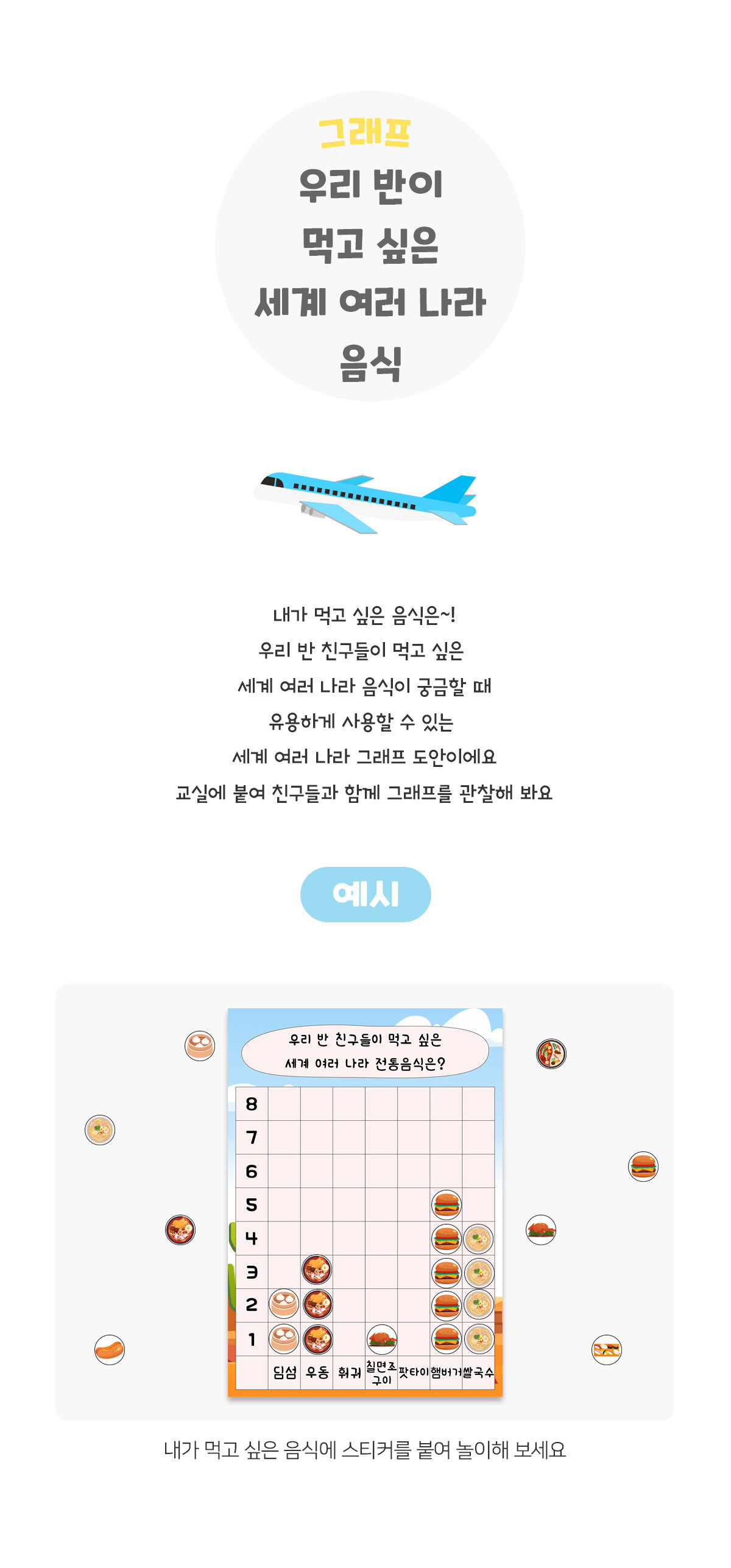우리반이먹고싶은세계여러나라음식그래프