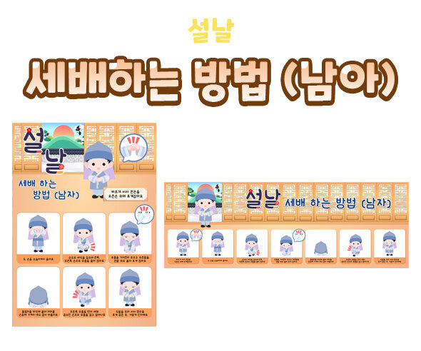 세배하는방법포스터(남아) 세배하는방법포스터(남아)