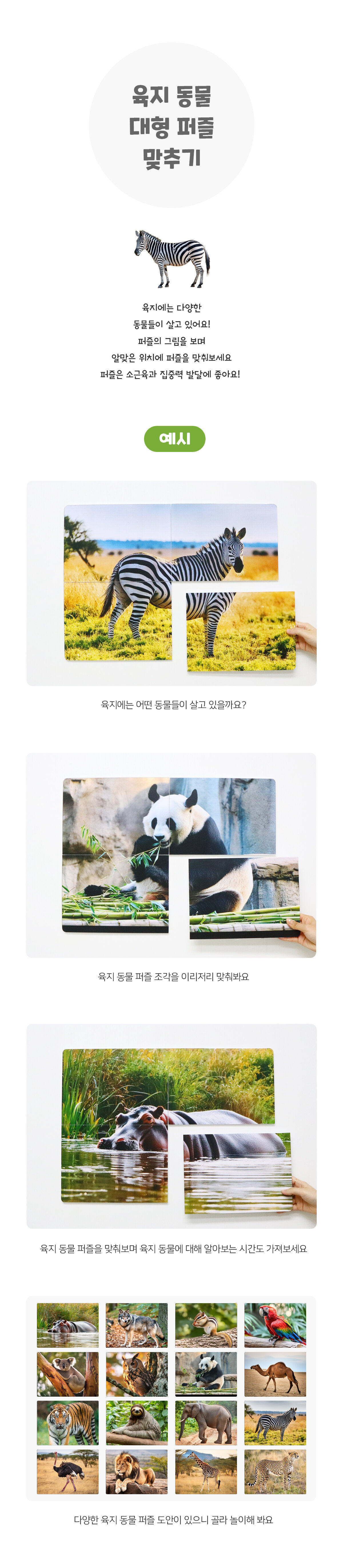 육지동물대형퍼즐맞추기