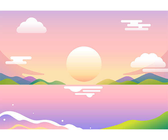 일출 새해 배경