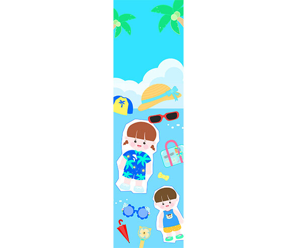 여름 옷 가게 세로 배너(문구없음)