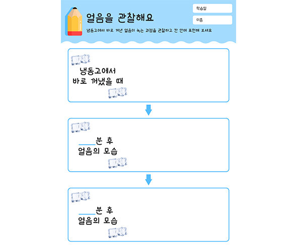 얼음을 관찰해요