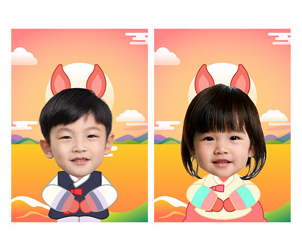 한복 입은 붉은 말 합성 표지