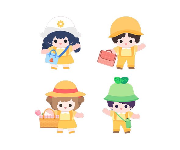 봄 소풍 가는 아이