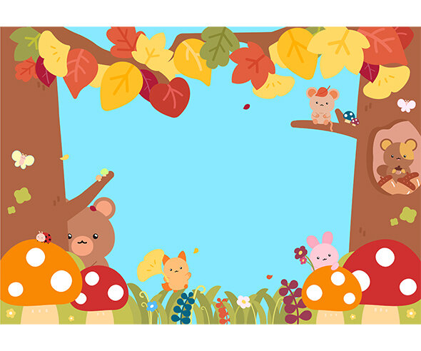 가을 숲 속 배경