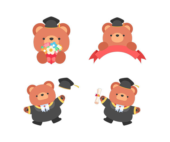 졸업, 수료 곰돌이