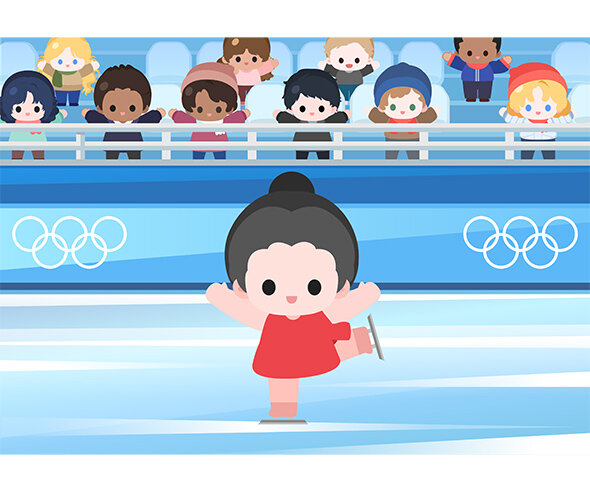 올림픽 피겨스케이팅 경기장 배경