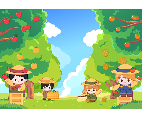 과수원 배경 
