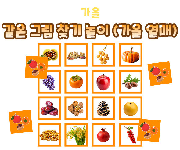 같은 그림 찾기 놀이(가을 열매)