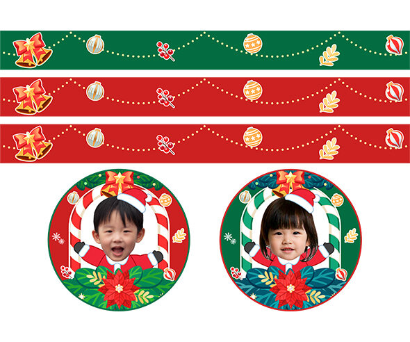 크리스마스 산타 합성 띠지 라벨
